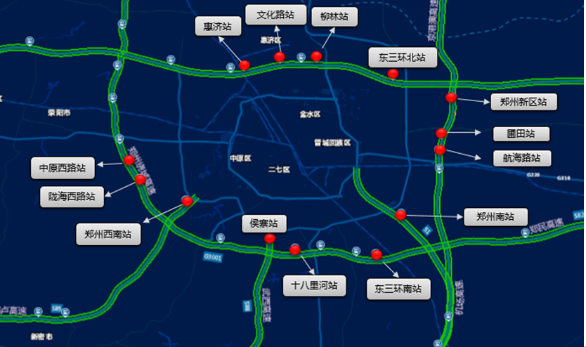 元旦假期郑州周边易拥堵收费站预测分布图